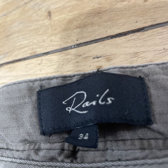 RAILS Chino Pants Men 34 Slim Straight Thomas Faded Olive Lightweight 34x32 - Picture 6 of 16